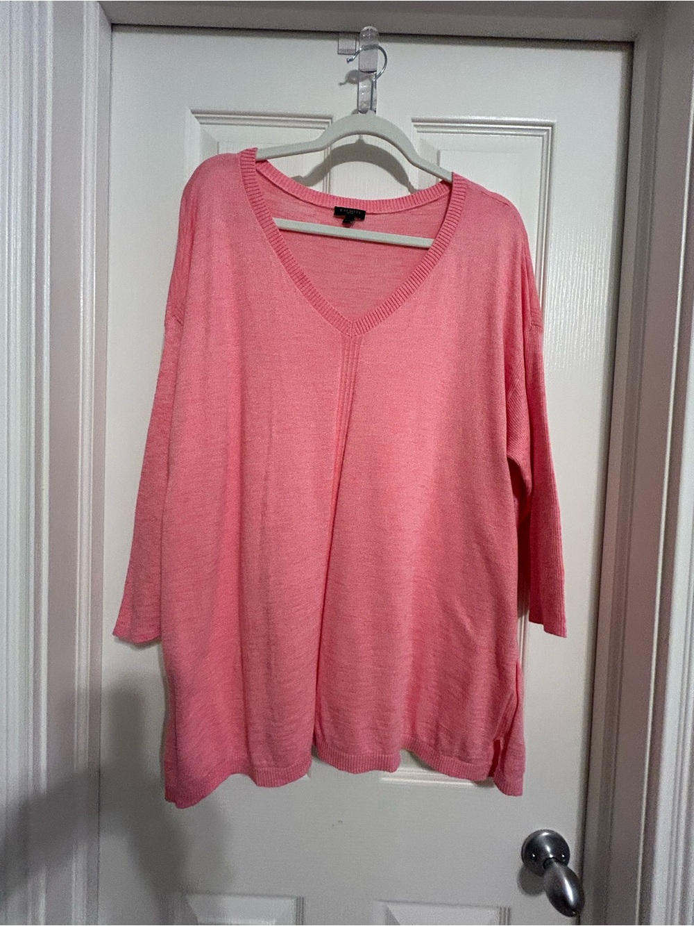 Talbots Pink Cotton V-Neck Sweater